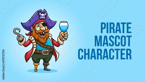 Pirate mascot character illustration