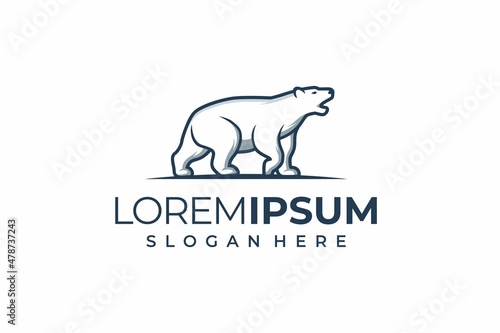 Polar bear logo design template