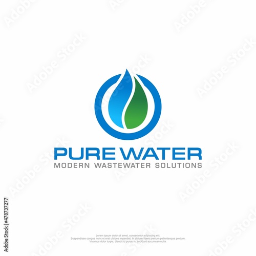 Water drop logo in circle