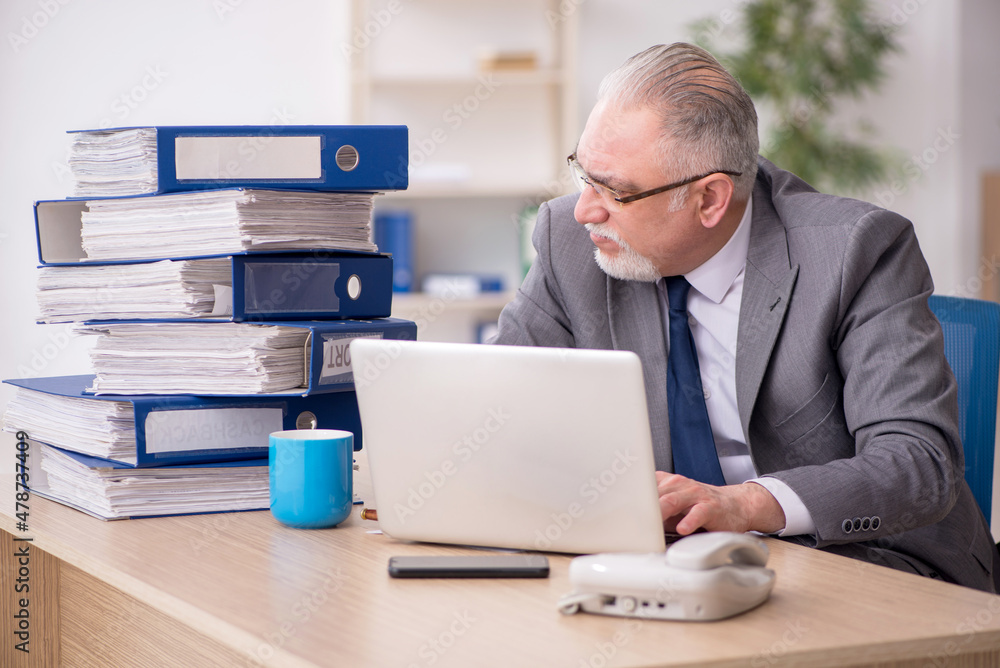 © Elnur - Old male employee unhappy with excessive work in the office © Elnur - Old male employee unhappy with excessive work in the office