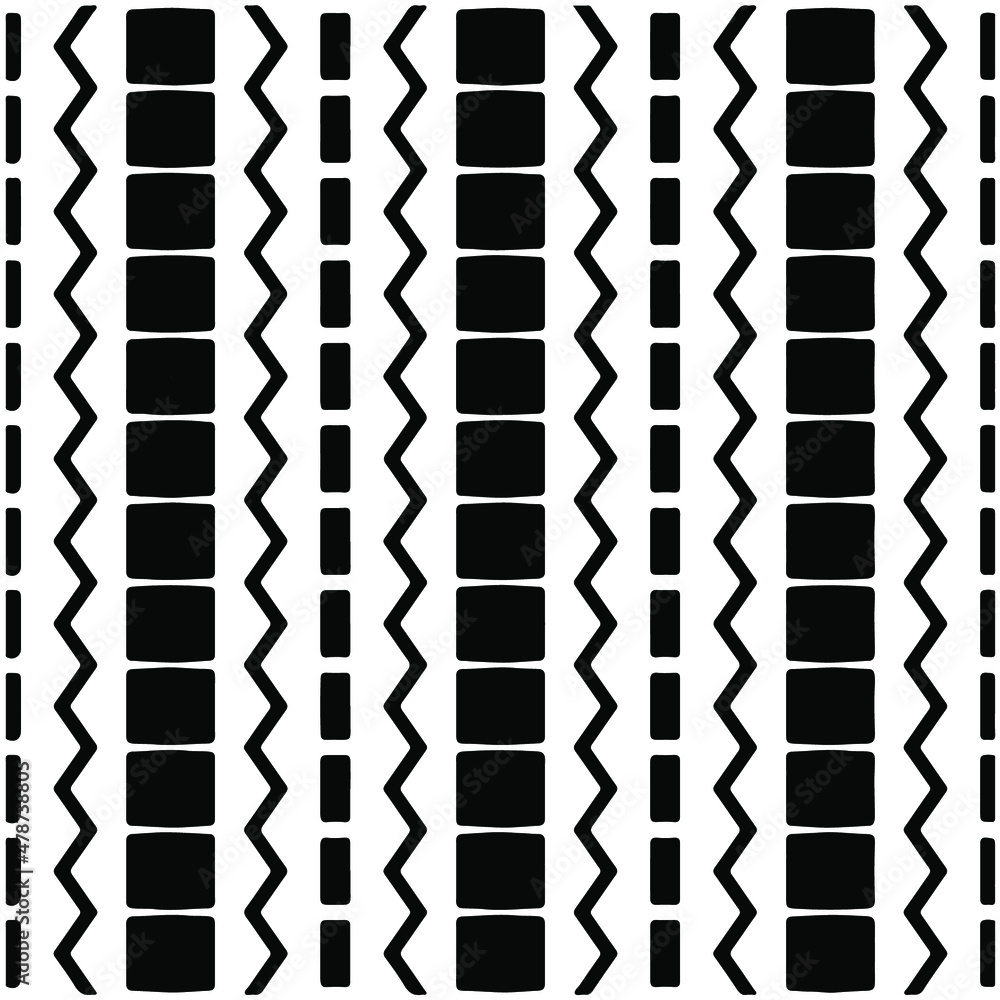 Seamless ethnic pattern color black and white.Can be used in fabric design for clothes, accessories; decorative paper, wrapping, background, wallpaper, Vector illustration. Seamless ethnic pattern color black and white.Can be used in fabric design for clothes, accessories; decorative paper, wrapping, background, wallpaper, Vector illustration.