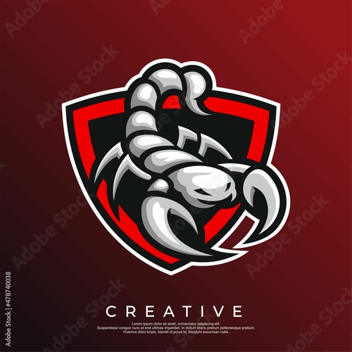 Scorpion esport mascot badge logo