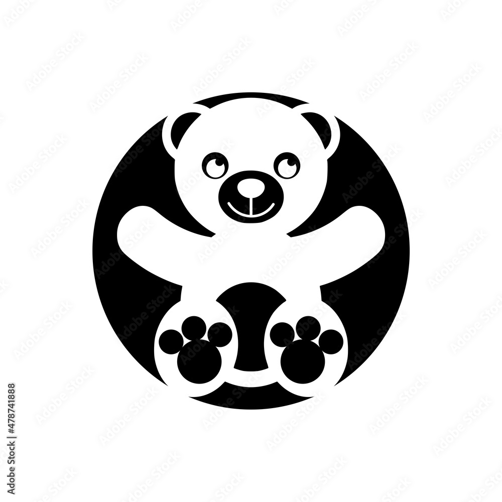 Simple teddy icon isolated on white background Simple teddy icon isolated on white background