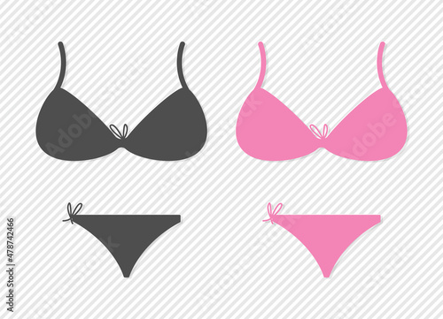 Woman bra and underwear icon vector illustration.