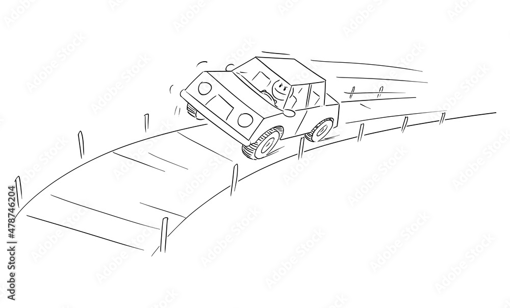 Fast and Dangerously Driving Car , Vector Cartoon Stick Figure Illustration Stock Vector | Adobe Stock Fast and Dangerously Driving Car , Vector Cartoon Stick Figure Illustration Stock Vector | Adobe Stock