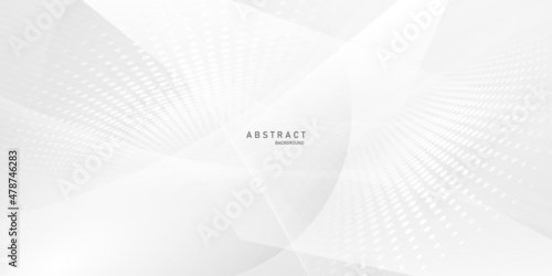 Abstract white and gray backdrop Modern polka dot network technology design.