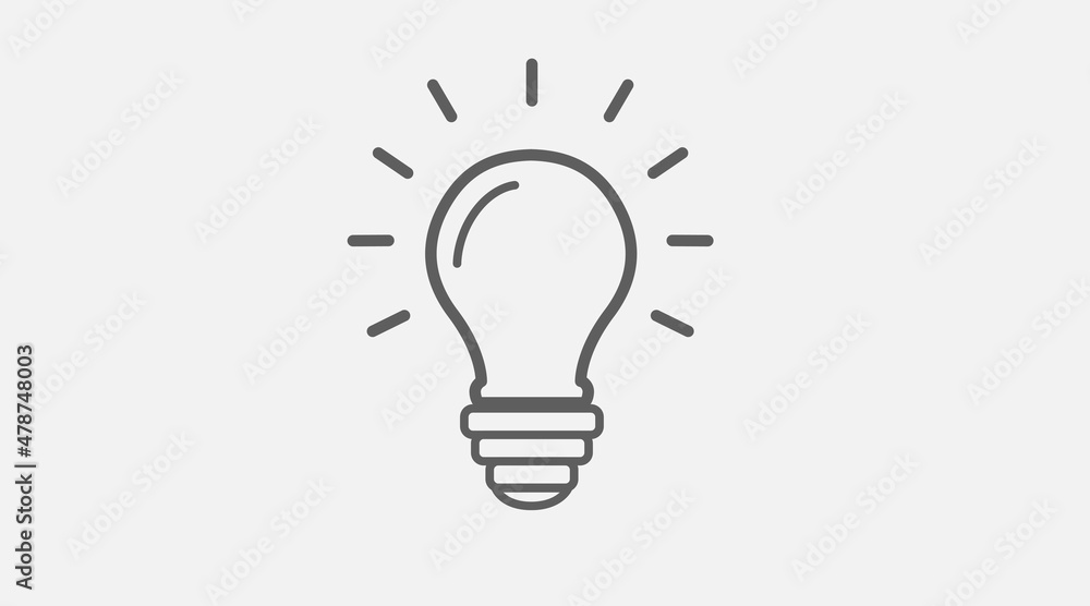 Flat vector icon of light bulb. Idea flat vector icon Flat vector icon of light bulb. Idea flat vector icon