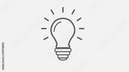 Flat vector icon of light bulb. Idea flat vector icon