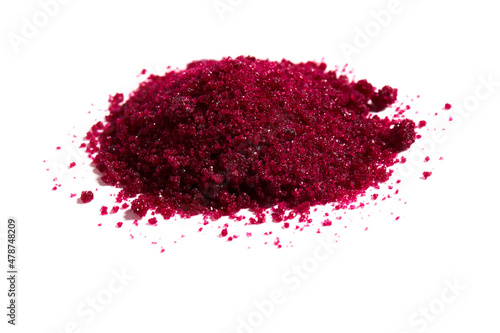 A heap of cobalt chloride crystals isolated on white background.