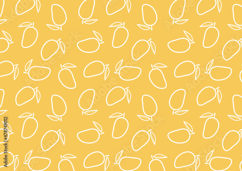 Mango pattern wallpaper. Mango symbol vector.