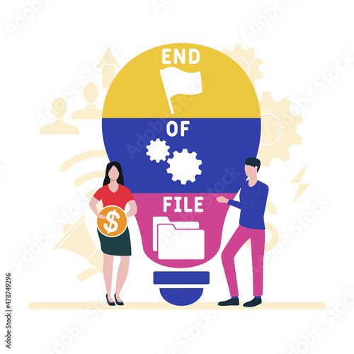 EOF - End Of File acronym. business concept background. vector illustration concept with keywords and icons. lettering illustration with icons for web banner, flyer, landing pag
