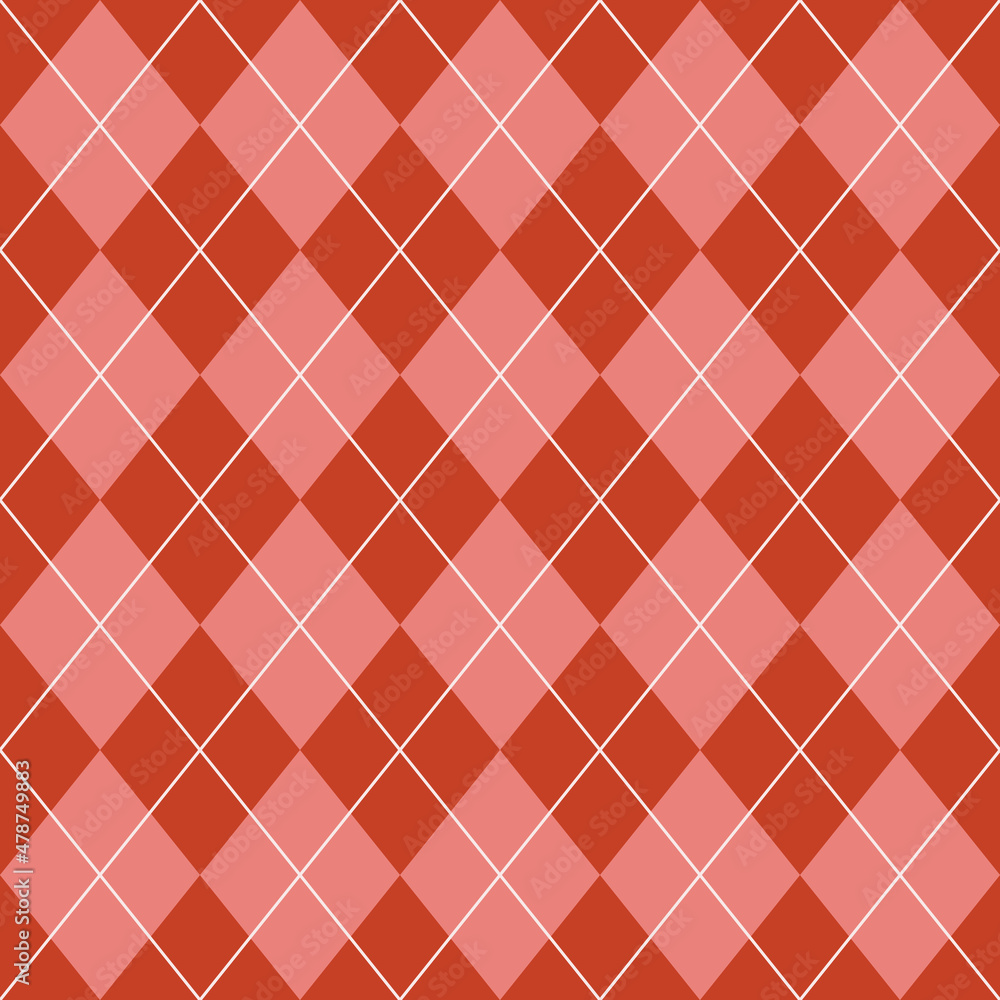Argyle seamless pattern. Geometric stitched argill vector graphic. Red colors. Argyle seamless pattern. Geometric stitched argill vector graphic. Red colors.