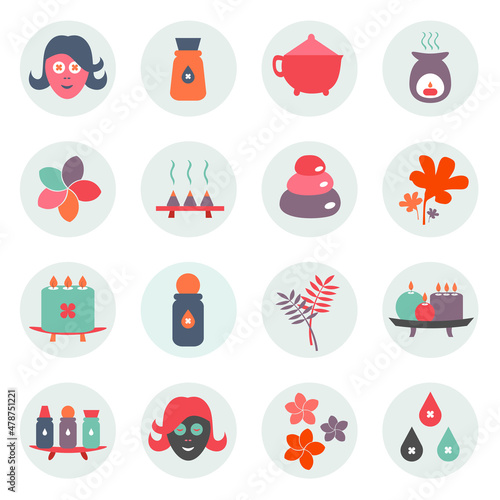 A collection of round social media highlight icons. Minimalist contemporary design of female faces representing beauty, style, and fashion. Originally created from hand drawn design.)