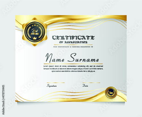 Modern certificate of achievement design template