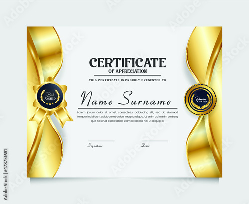 Modern certificate of achievement design template