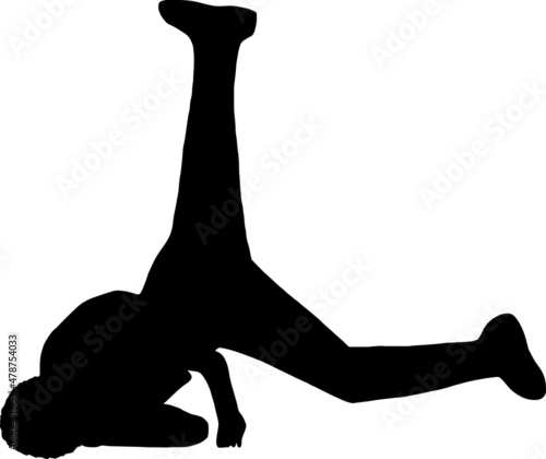 Silhouette illustration of a breakdancer doing a windmill