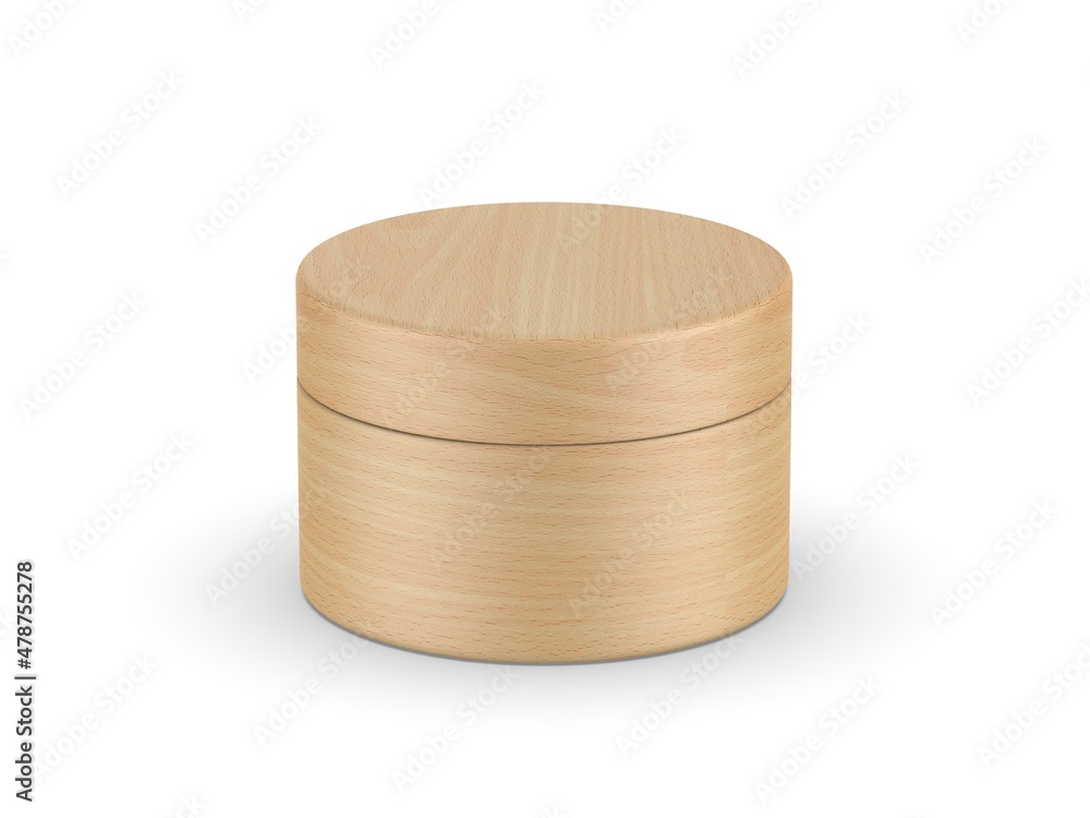 Wooden cosmetic cream jar mockup, wooden cosmetic container with wooden cap mock up template on isolated white background, 3d illustration Wooden cosmetic cream jar mockup, wooden cosmetic container with wooden cap mock up template on isolated white background, 3d illustration