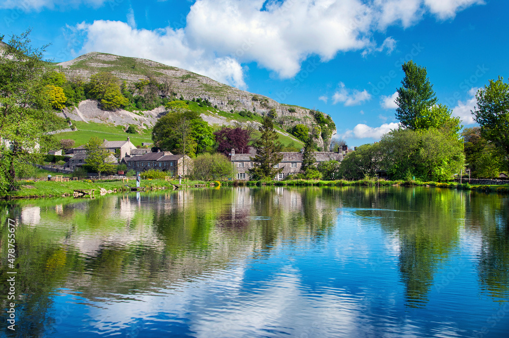 Kilnsey crag and trout farm, yorkshire dales, england. Kilnsey crag and trout farm, yorkshire dales, england.