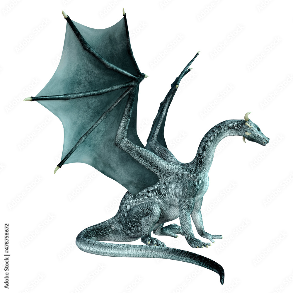 3D Rendering Fairy Tale Dragon on White 3D Rendering Fairy Tale Dragon on White