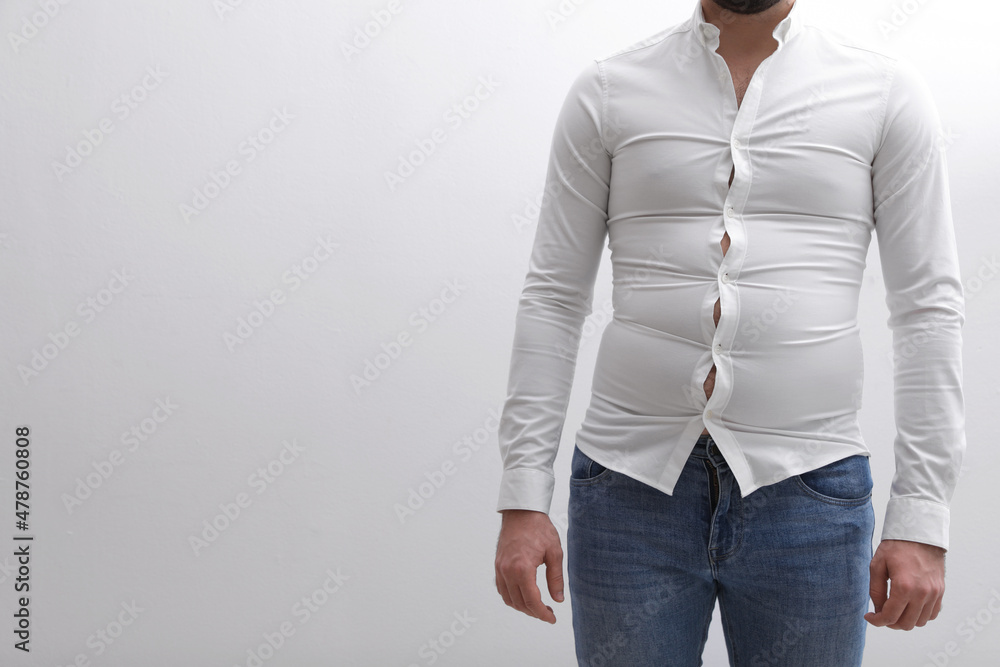man in tight shirt