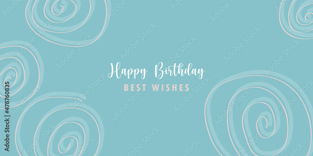 happy birthday greeting card with abstract pattern