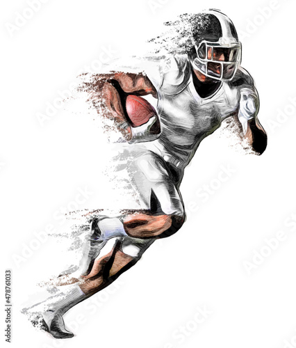 American Football Running with Ball