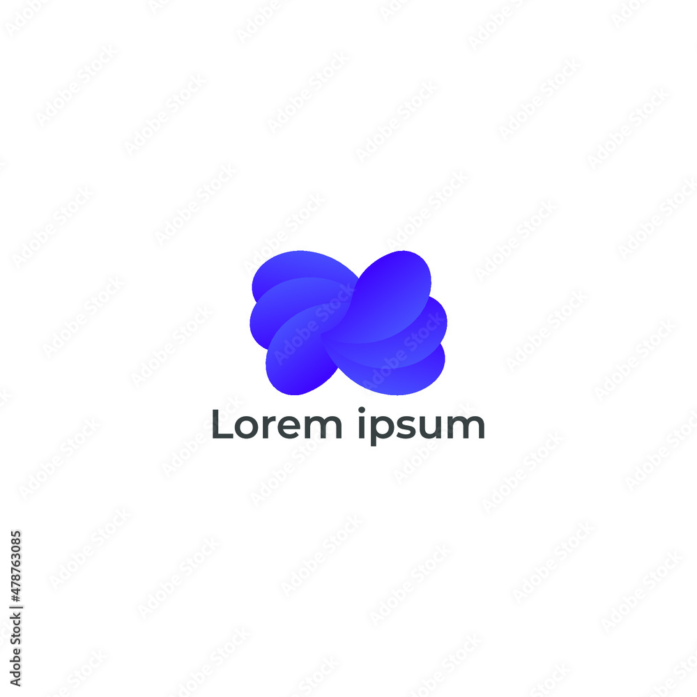 ILLUSTRATION ABSTRACT GRADIENT LEAF LOGO DESIGN VECTOR ICON