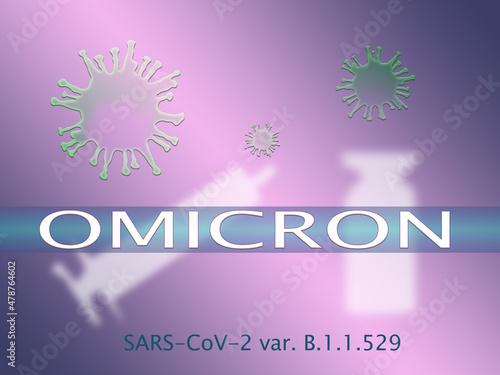 Banner for omicron variant of corona virus covid-19 sars-cov-2 photo