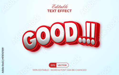 Good text effect red style. Editable text effect.