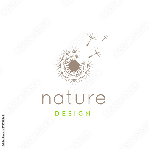 Logo illustration dandelion nature vector design. Editable design. Cosmetic, healthy, care, ecology, organic, environment day.