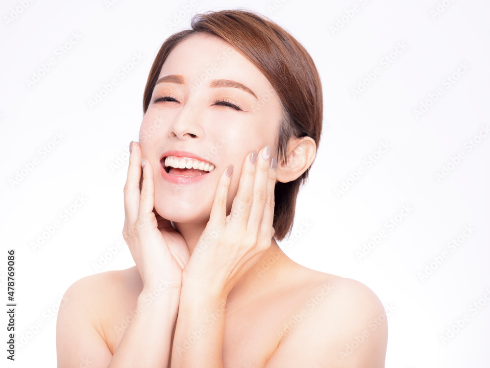 Happy Beauty asian women portrait face with skin care healthy Happy Beauty asian women portrait face with skin care healthy