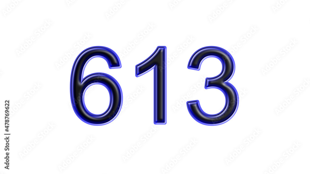 blue 613 number 3d effect white background blue 613 number 3d effect white background