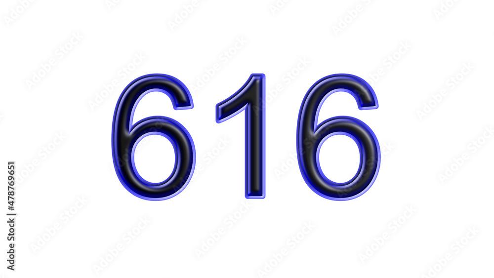 blue 616 number 3d effect white background blue 616 number 3d effect white background