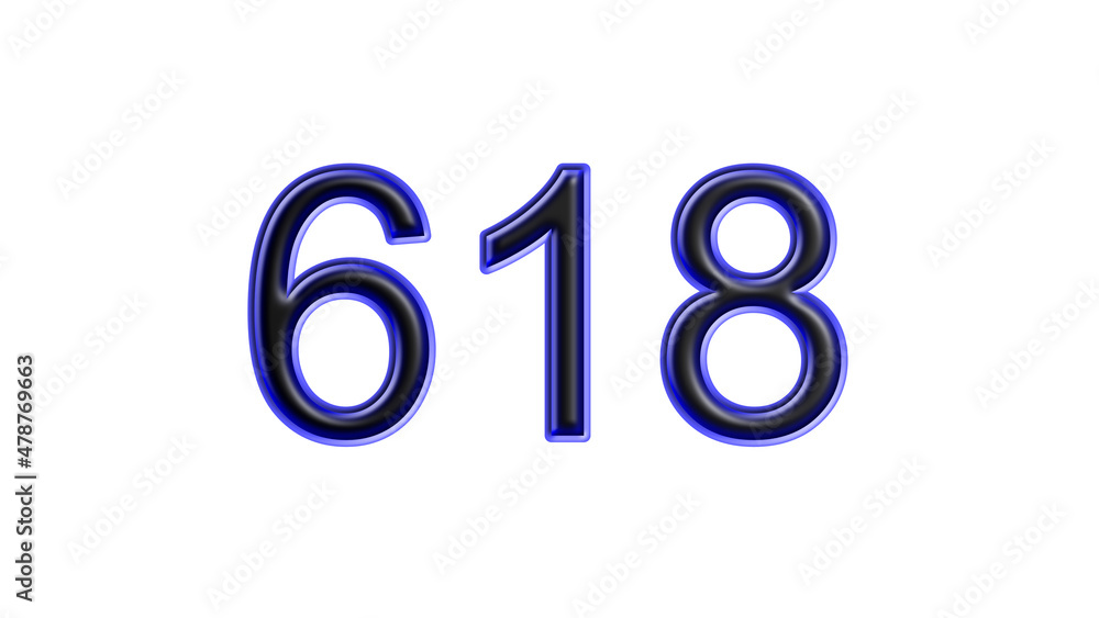 blue 618 number 3d effect white background blue 618 number 3d effect white background