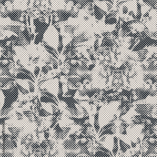 Abstract halftone background with silhouettes of home flowers. Vector illustration.