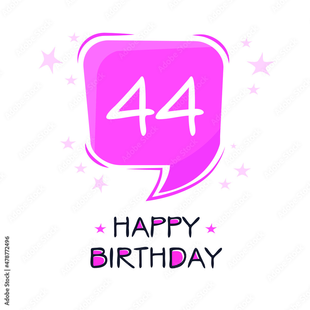 Creative Happy Birthday to you text (44 years) Colorful greeting card ,Vector illustration. Creative Happy Birthday to you text (44 years) Colorful greeting card ,Vector illustration.