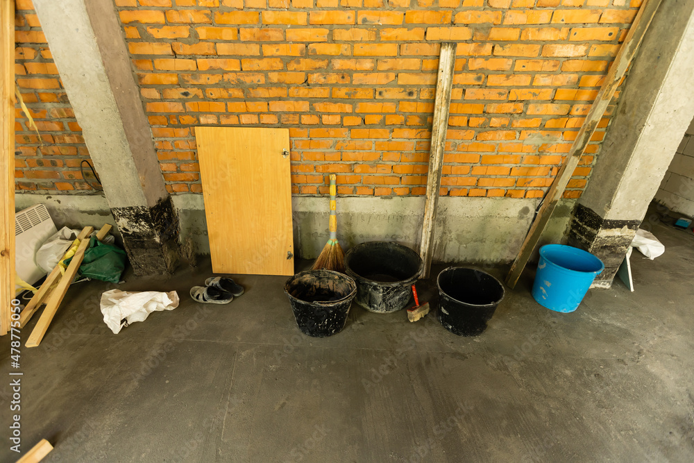 Naklejka premium Interior of apartment during on the renovation and construction