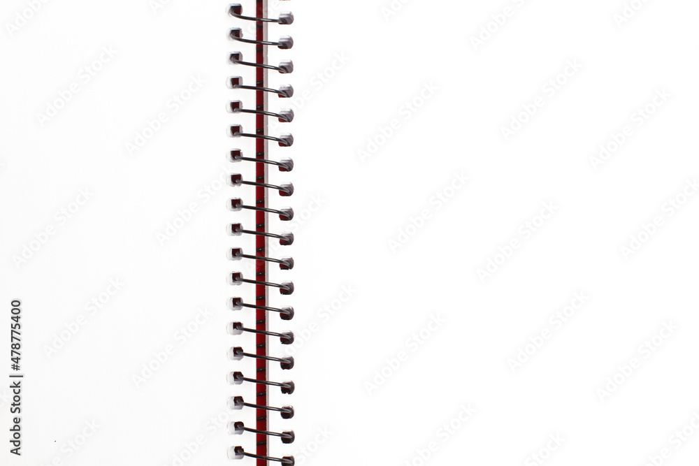 Nuevo cuaderno bloc de notas encuadernado en espiral. Vista superior y de cerca. Copy space Nuevo cuaderno bloc de notas encuadernado en espiral. Vista superior y de cerca. Copy space