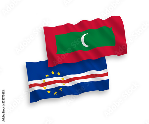 Free Download Flags of Republic of Cabo Verde and Maldives on a white background - GFXLoad