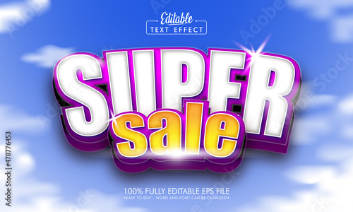 Super Sale 3D Editable Text Effect