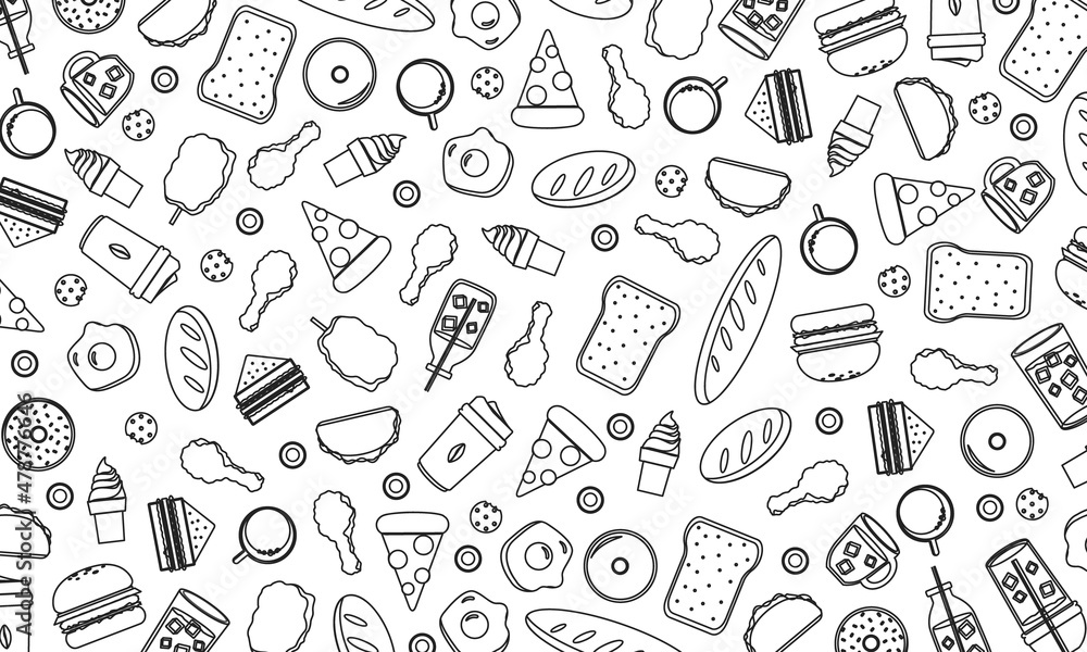 Food and drink pattern background