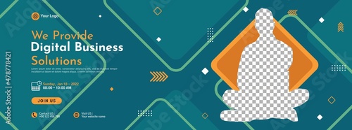 Business conference banner template design for webinar, marketing, online class program, etc