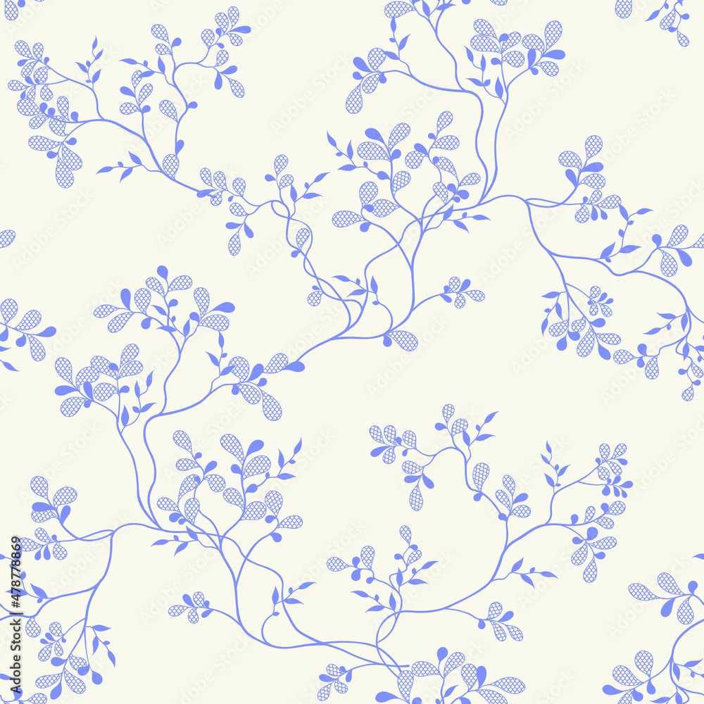 seamless pattern of branches and leaves