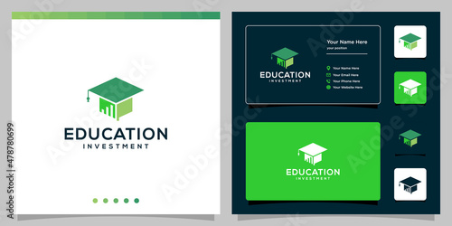 College, Graduate, Campus, Education logo design. and investment logos. Business card