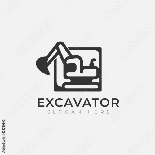 Excavator logo designs template vector 