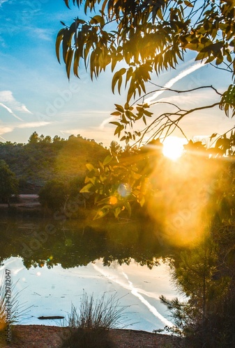 sunset over the river