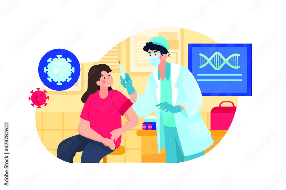 Vaccination Illustration concept. Flat illustration isolated on white background. Vaccination Illustration concept. Flat illustration isolated on white background.