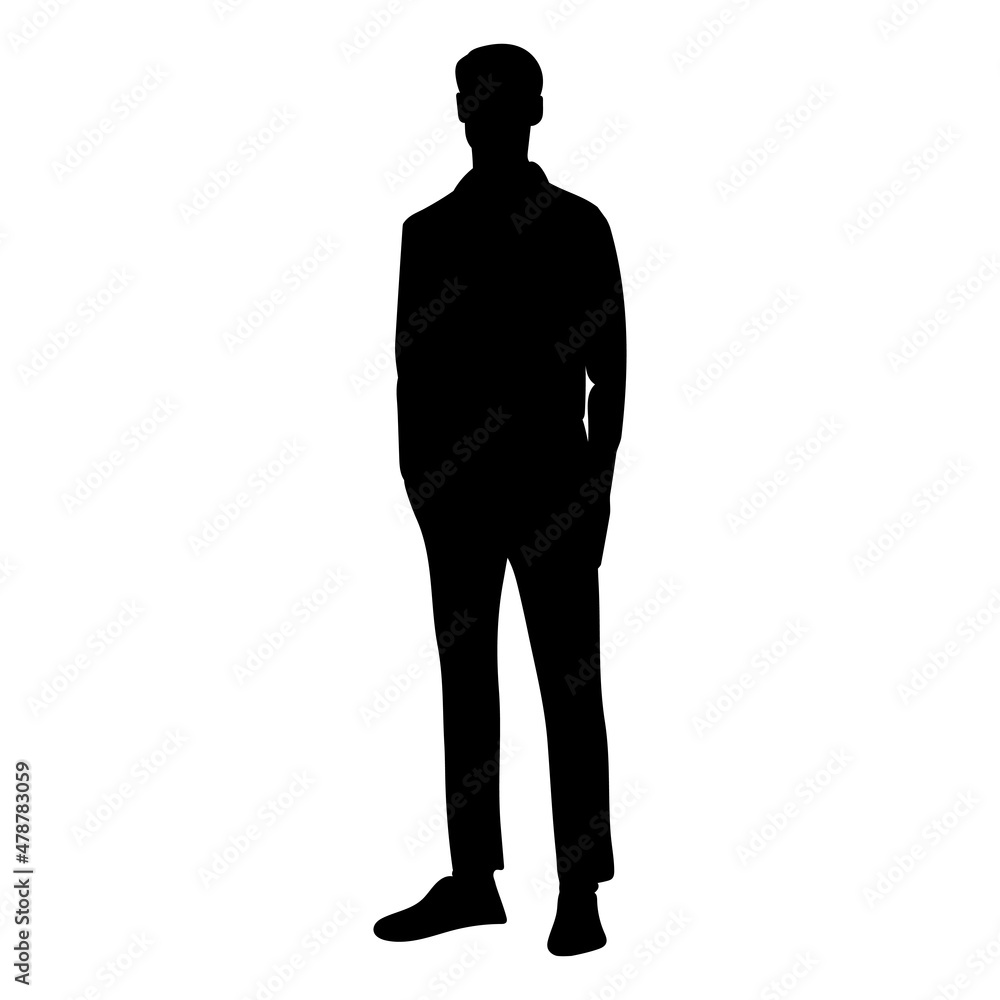 man, guy black silhouette, isolated, vector, icon