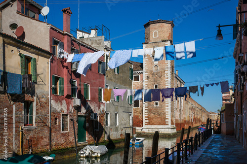 Ordinary life in the skirts of Venice, Italy