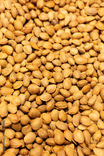 background closeup with almonds